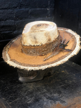 Load image into Gallery viewer, Boho rock straw hat "Up side down , down side up “