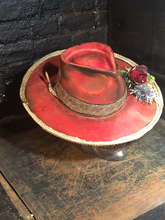 Load image into Gallery viewer, Vintage Rare Custom Hat , "RED Rattle Rose”