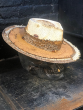 Load image into Gallery viewer, Boho rock straw hat  &quot;Up side down , down side up “
