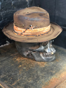 Vintage Rare Custom Cowboy Hat , “Sunday I’ll skip the mass”